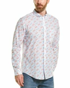 Outlet 😉 J.McLaughlin Carnegie Woven 👚 Shirt Men Casual Button Downs ✔️