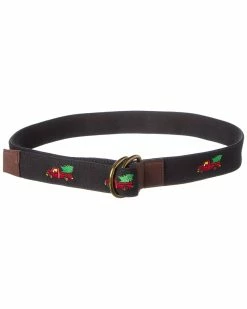 Discount ✔️ J.McLaughlin Nico Canvas & Leather Belt Men Belts & Suspenders 💯