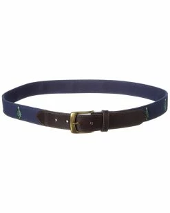 Best deal 🤩 J.McLaughlin Nick Canvas & Leather Belt Men Belts & Suspenders 🛒
