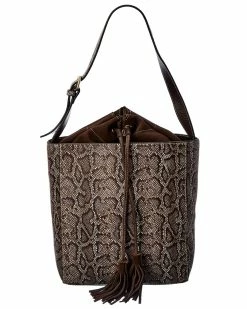 Budget 🔥 J.McLaughlin Jillian Snake-Embossed Leather 👜 Handbag 👩 Women Shoulder Bags 🛒