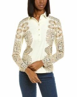 Top 10 😍 J.McLaughlin Lauderdale Catalina Cloth Polo 👕 Shirt 👩 Women Tops 🔔