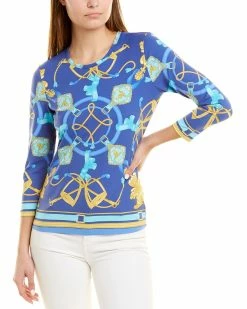 Cheap ❤️ J.McLaughlin Signature Catalina Cloth T-Shirt 👩 Women Tops Navy Blue & Aqua 👏 -J.McLaughlin shop 1411853103 RLLZ navymulti 1