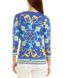 Cheap ❤️ J.McLaughlin Signature Catalina Cloth T-Shirt 👩 Women Tops Navy Blue & Aqua 👏 -J.McLaughlin shop 1411853103 RLLZ navymulti 2