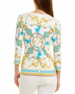 Cheap ❤️ J.McLaughlin Signature Catalina Cloth T-Shirt 👩 Women Tops Navy Blue & Aqua 👏 -J.McLaughlin shop 1411853103 RLLZ whitemulti 2